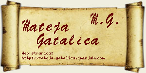Mateja Gatalica vizit kartica